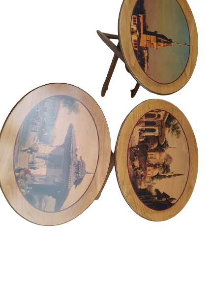 Çasnta ST 18162 Zigon OVAL RESİMLİ Model Ahşap ayk Parlak Ceviz Natüre EN AZ park - 4