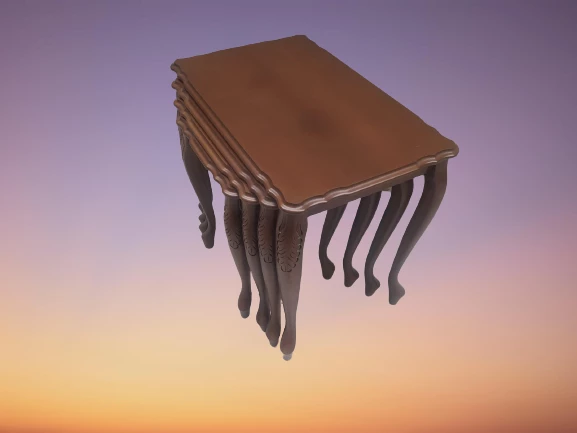 Zigon 18190 klasik sehpa Kayın El Oyma Aslan Ayak Parlak Ceviz Lake Renk El yapım - Resim 2