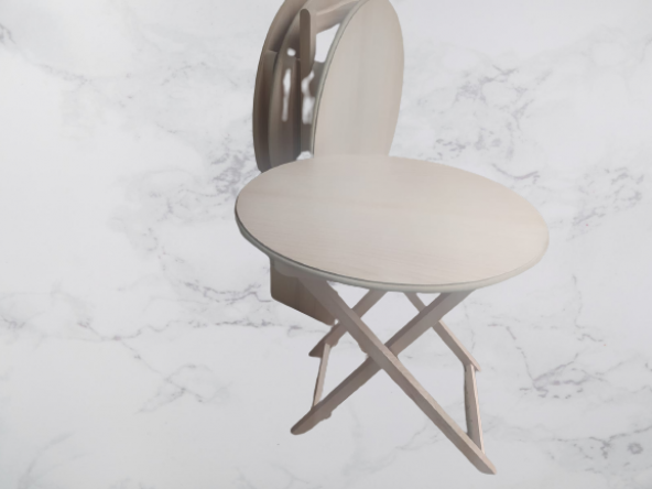 Zigon Sehpa 18206 Oval ÇANTA HAM ahşap MDF İnce Torna ayak ve gövde El Yapım - 8