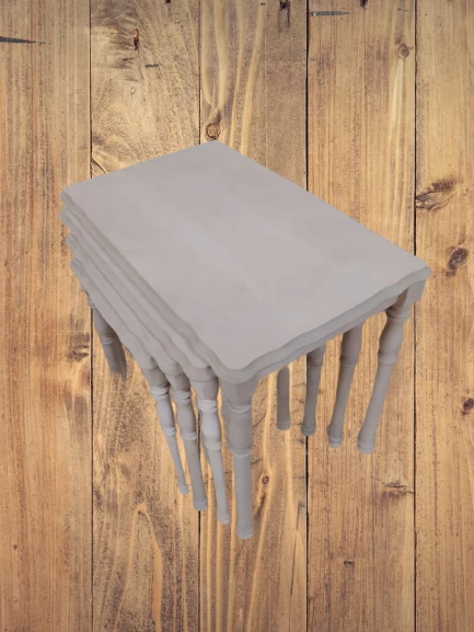 Zigon Sehpa 18222 Sukut Klasik Model Ahşap Kayın HAM Boyasız Torna Ayak El Yapım - Resim 4