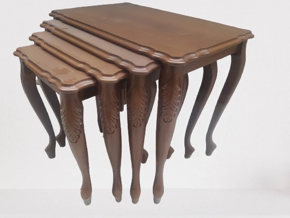 Zigon 18190 klasik sehpa Kayın El Oyma Aslan Ayak Parlak Ceviz Lake Renk El yapım - Resim 3