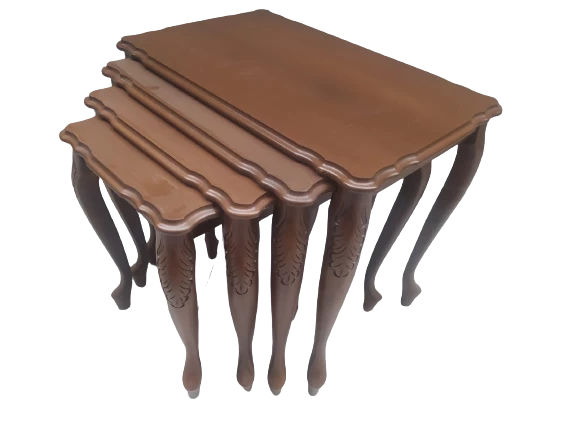 Zigon 18190 klasik sehpa Kayın El Oyma Aslan Ayak Parlak Ceviz Lake Renk El yapım - Resim 6