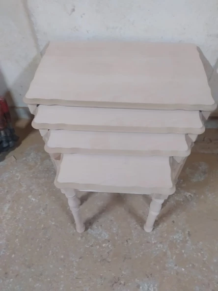 Zigon18189 sukut Klasik Sehpa Model Kayın İnce Torna Ayak HAM MDF Kaplam EL yapım - Resim 5