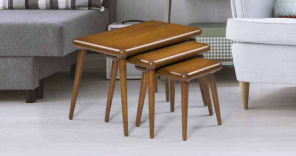 Zigon Osm 18258 CLASS Model klasik Sehpa Ceviz Ahşap Kayın retro ayak El Yapım