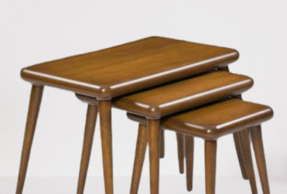 Zigon Osm 18258 CLASS Model klasik Sehpa Ceviz Ahşap Kayın retro ayak El Yapım - 4