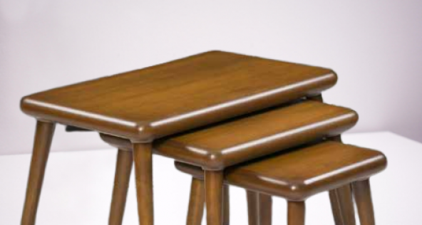Zigon Osm 18258 CLASS Model klasik Sehpa Ceviz Ahşap Kayın retro ayak El Yapım - 6