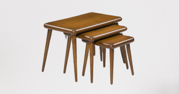 Zigon Osm 18258 CLASS Model klasik Sehpa Ceviz Ahşap Kayın retro ayak El Yapım - 7