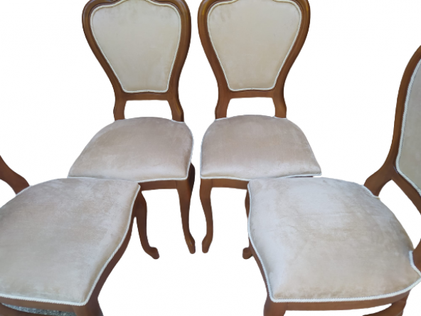 Sandalye 18485 Ceviz Klasik Model Kayın ASLAN Ayak Oyma Ceviz babayface kumaş - 5