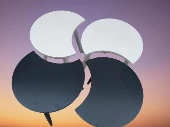 Zigon-Orta ST 19612 Sehpa Takım HİLAL Model Parlak Antrasit Beyaz Renk Kayın RETRO Ayak