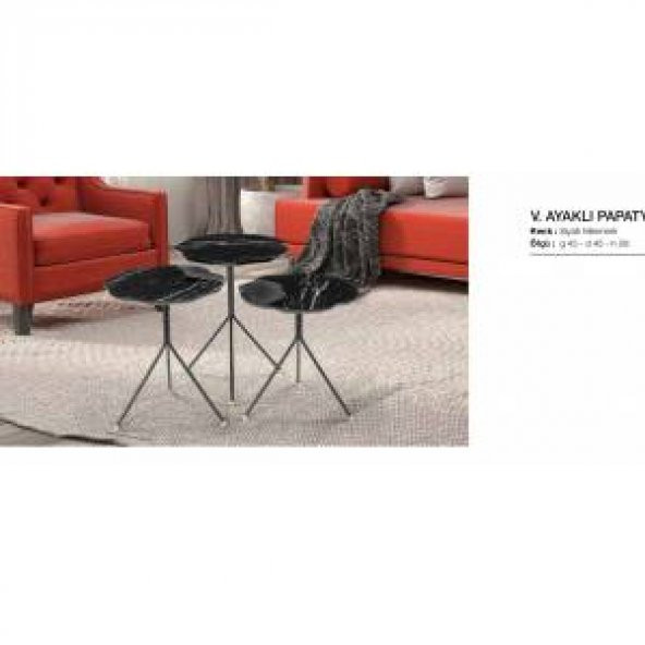 Zigon OSM 12340 Papatya MODEL Ahşap Parlak Siyah DESEN MDF tabla Metal El Yapım - Resim 2