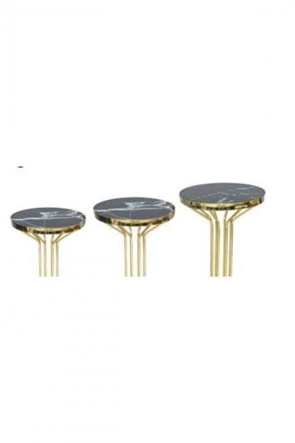 Brc 18536 BUFALO Zigon Model Metal Gold Kaplama Siyah Mermer Temper cam El Yapım - 2