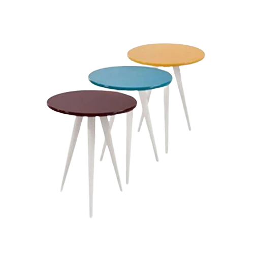 Zigon ST 3Ayak13556 3Renk Model Sehpa Kayın Torna RETRO Ayak MDF tabla El Yapım