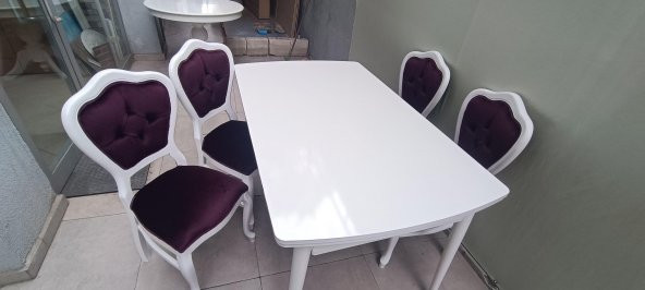 Masa Sandalye 90156 Tk Kayın Klasik Aslan ayak Model Suntalam Açıl Masa El yapım - 8