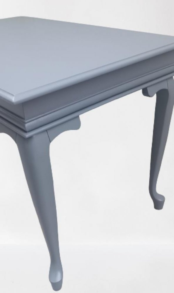 Çalışma masa ST 90139 model kayın aslan ayak çekmec parlak lake gri renk el yapım - 5