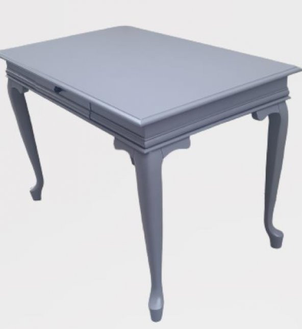 Çalışma masa ST 90139 model kayın aslan ayak çekmec parlak lake gri renk el yapım - 7