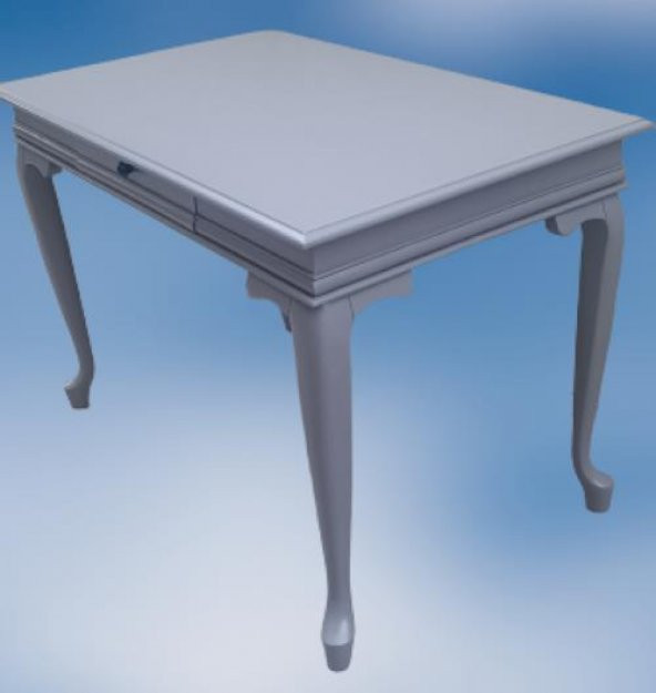 Çalışma masa ST 90139 model kayın aslan ayak çekmec parlak lake gri renk el yapım - 8