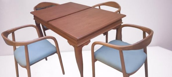 Masa 90007 Klasik Sandalye Yılan Tk Model Kayın aslan ayak Parlak Ceviz El yapım - 2