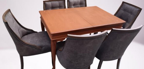 Masa 90005 Klasik Sandalye Yarım Kolçak Tk Model Kayın Aslan Ayak Ceviz El yapım - 4