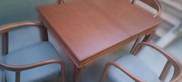 Masa 90007 Klasik Sandalye Yılan Tk Model Kayın aslan ayak Parlak Ceviz El yapım - 4