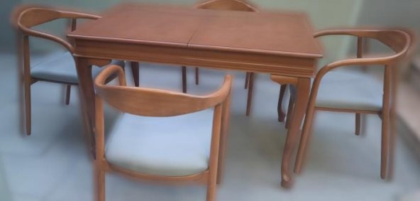 Masa 90007 Klasik Sandalye Yılan Tk Model Kayın aslan ayak Parlak Ceviz El yapım - 6