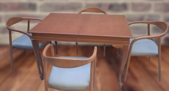 Masa 90007 Klasik Sandalye Yılan Tk Model Kayın aslan ayak Parlak Ceviz El yapım - 8