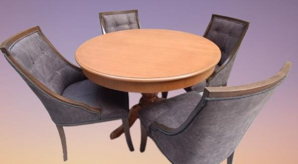Masa ST Baba 90145 Ihlamur Ayak Model  Sandalye Zus 40 Asil Ahşap MDF  Kapitoneli - 5