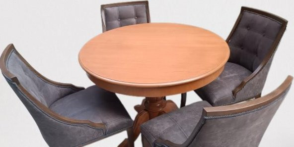Masa ST Baba 90145 Ihlamur Ayak Model  Sandalye Zus 40 Asil Ahşap MDF  Kapitoneli - 8