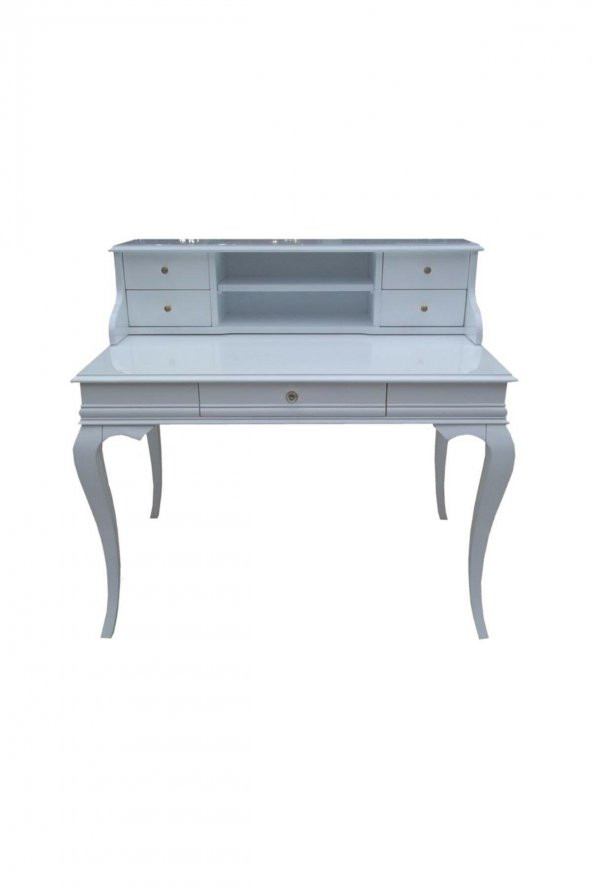 Çalışma Masa 181350 ST Klasik Model BEYAZ Kayın Aslan ayak Porsel Kulp El yapım - 4