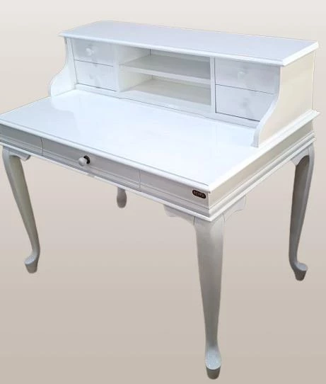 Çalışma Masa 181350 ST Klasik Model BEYAZ Kayın Aslan ayak Porsel Kulp El yapım - 6