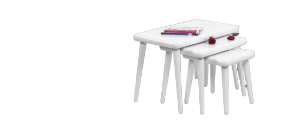 Zigon Osm 17600 Model class Sehpa Parlak Beyaz boya Kayın aslan ayak Yapım - Resim 2