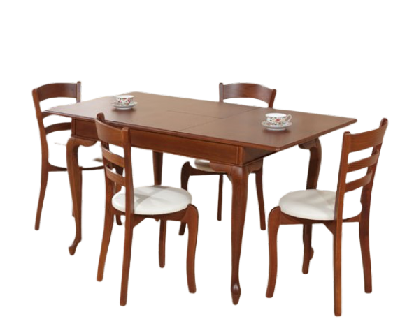 Masa Sandalye 12544 ASLAN ayak Klasik Ceviz Açılır Masa Merdiven Sırt Sandalye