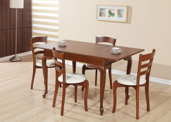 Masa Sandalye 12544 ASLAN ayak Klasik Ceviz Açılır Masa Merdiven Sırt Sandalye - 2