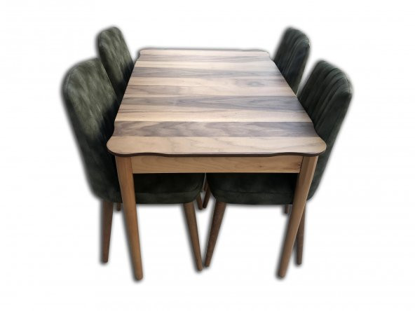 Masa 12507 KÜTÜK DESEN Tk Model Kayın RETRO AYAK ceviz Dilimli kapiton sandalye - 2