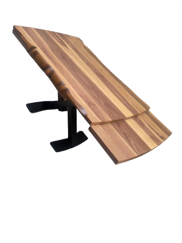 Masa 12510 Açılır KÜTÜK DESEN Takım Model X metal ayak Benc ve tel sandalye-tabur - 2