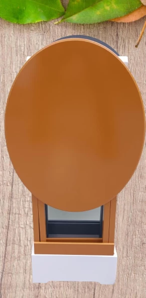 Çanta Zigon 90117 Sehpa Oval Model 2li Tk Ahşap Mdf Hardal-Gri Renk Uyum El Yapım - 8