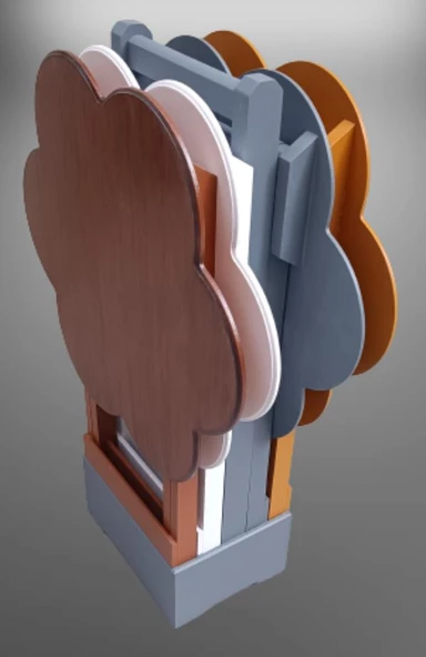 Çanta Zigon 90115 Sehpa Papatya Ahşap Mdf 4Renk Ceviz Hardal Beyaz-Gri Renk Uyum - 5