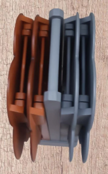 Çanta Zigon 9109 Sehpa Papatya Model Ahşap MDF Ceviz ve Gri Renk Uyum El Yapımı - 6