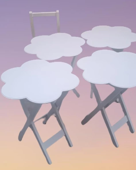 Çanta Zigon 90115 Sehpa Papatya Ahşap Mdf 4Renk Ceviz Hardal Beyaz-Gri Renk Uyum