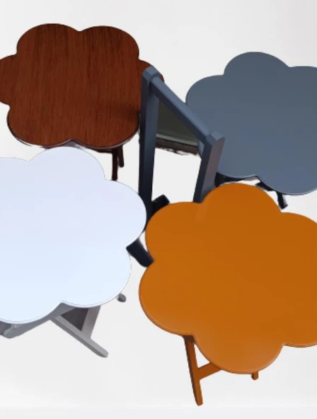 Çanta Zigon 90115 Sehpa Papatya Ahşap Mdf 4Renk Ceviz Hardal Beyaz-Gri Renk Uyum - 2