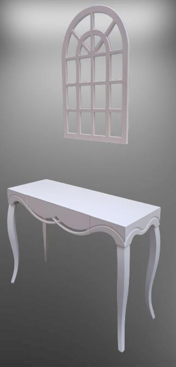 Dresuar 90010 CNC Çökertme Model Ahşap MDF Beyaz Lake Tabla Kayın Avangart Ayak - 12