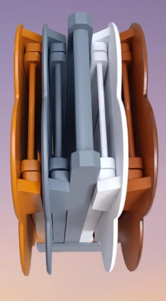 Çanta Zigon 90115 Sehpa Papatya Ahşap Mdf 4Renk Ceviz Hardal Beyaz-Gri Renk Uyum - 6