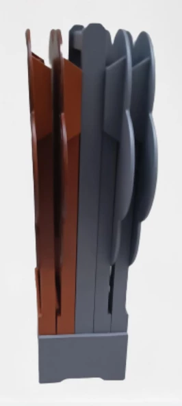 Çanta Zigon 9109 Sehpa Papatya Model Ahşap MDF Ceviz ve Gri Renk Uyum El Yapımı - 7