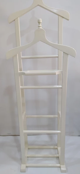 Dilsiz UŞAK ST ÇİFT TEPE 12346 Model Parlak BEYAZ Lake Askılık Ahşap Kayın Torna Elyapı - 6