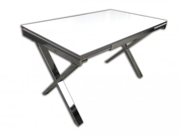 Masa 13656 X AYAK Model Metal Nikelaj Dikdörtgen Kelebek Yana AçıIır El yapım - 2