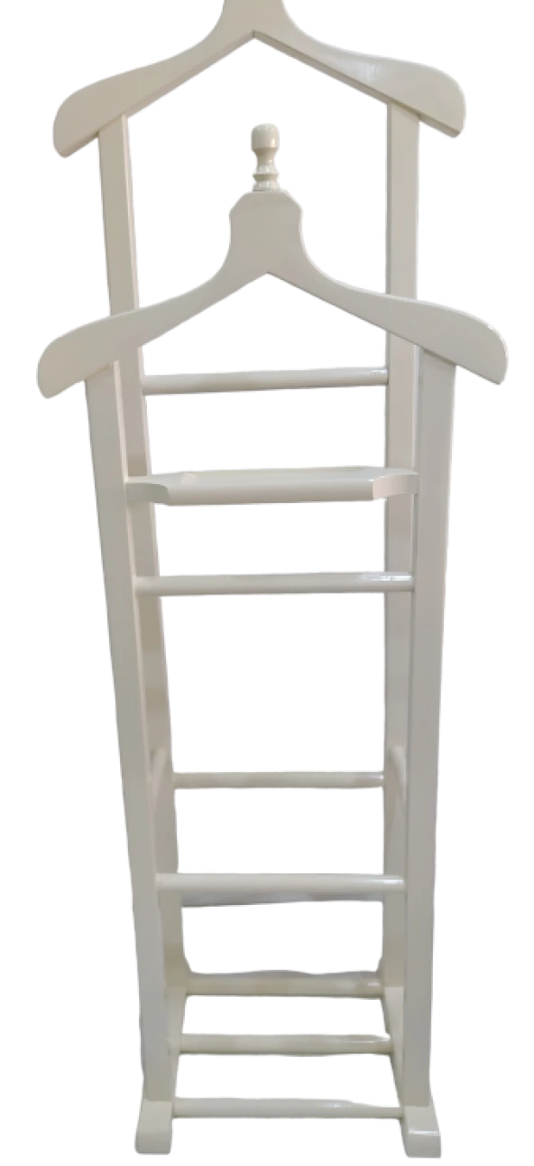 Dilsiz UŞAK ST ÇİFT TEPE 12346 Model Parlak BEYAZ Lake Askılık Ahşap Kayın Torna Elyapı