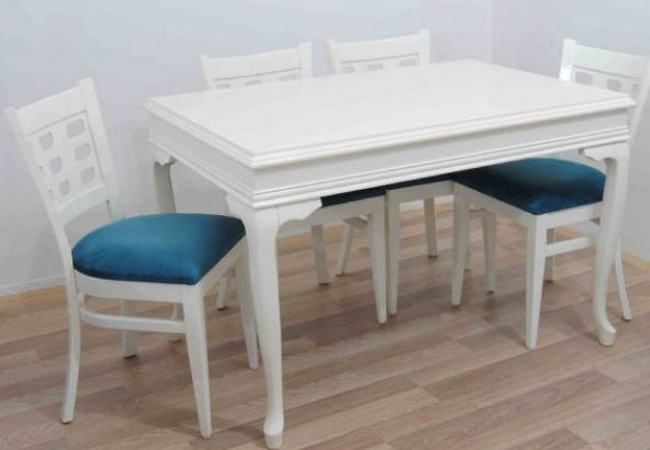 Masa-sandalye 13995 Tk Model 9GÖZ Kayın Retro Parlak beyaz Sandalye AÇIL masa