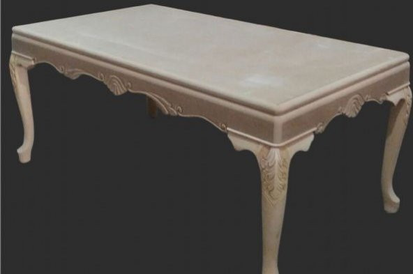 Masa 13589 LÜKENS ASLAN ayak Model Kayın oyma ayak Mdf HAM sabit masa El yapım - 2