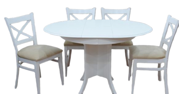 Masa 13586 KUTU BABAYAK Tk Model Kayın Ayak ÇAPRAZ sandalye Parlk Beyaz Açıl Masa - 3