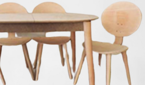 Masa 12978 RETRO Papel Kayın kaplama sandalye Açıl HAM Oval sırt yuvarlak El yapı - 5