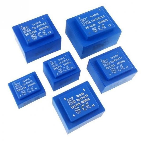 Trafo El-Kom 2,3VA 0-7,5V mavi RN130722